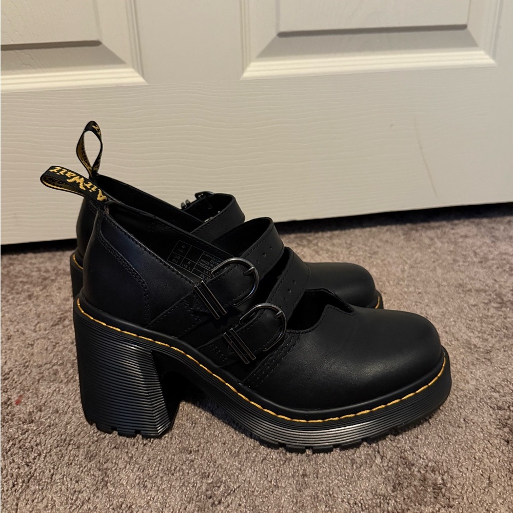 Dr Martens EVIEE SENDAL LEATHER HEELED SHOES